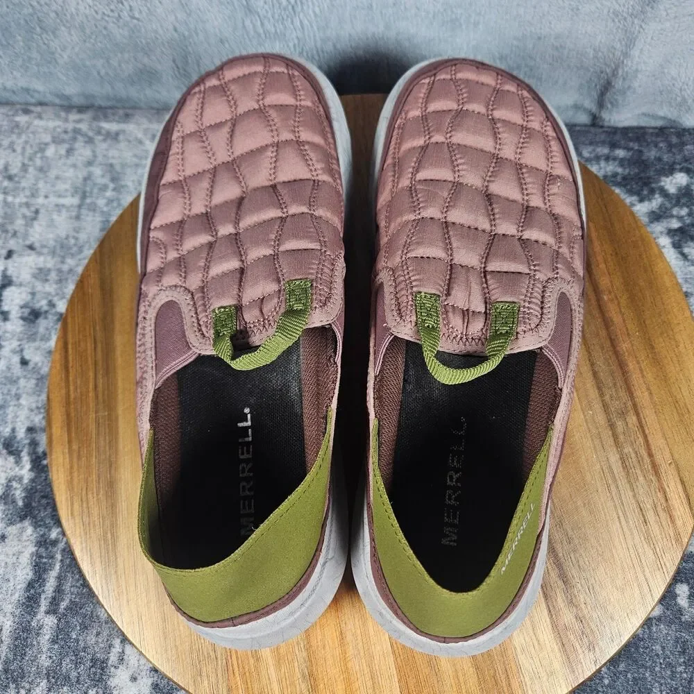 Merrell Hut Moc 2 Slippers Women 10 Pink Burlwood Avocado Quilted Slip On Shoes